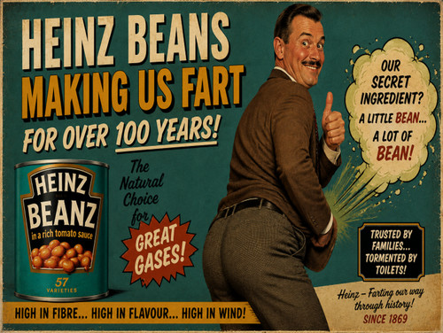 Heinz baked beans metal - beans, sign
