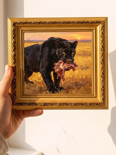 Hunting black panther - hunting, original
