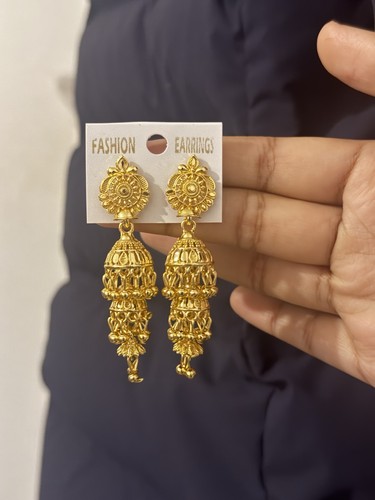 Gold plated jhumka dangle - plated,