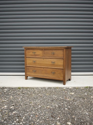 Antique solid oak - chest, of