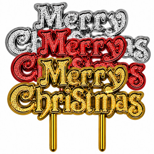 Merry christmas cake topper - cake,