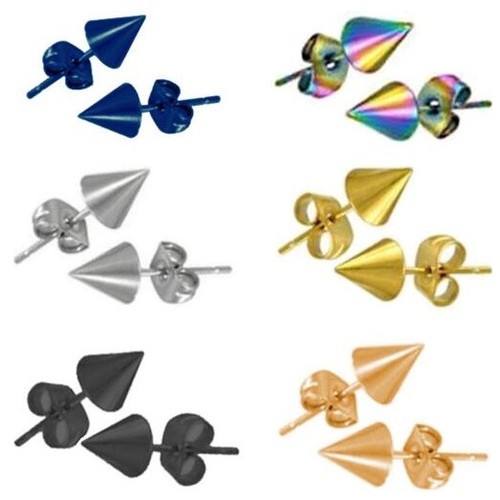 New unisex cone spike earring - new,