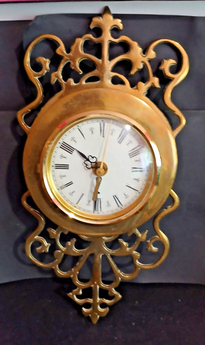Vintage ornate brass filigree - brass,