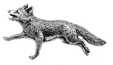 Running fox pin badge - badge, (artisan