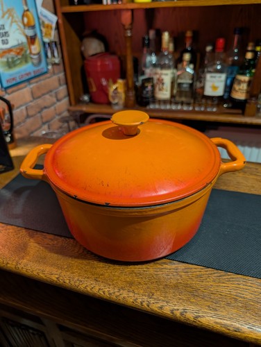 Vintage orange cast iron - cast,