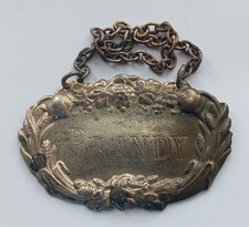 Vintage metal decanter label - metal,