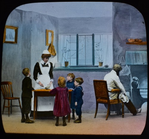 Cracked magic lantern slide - cracked,