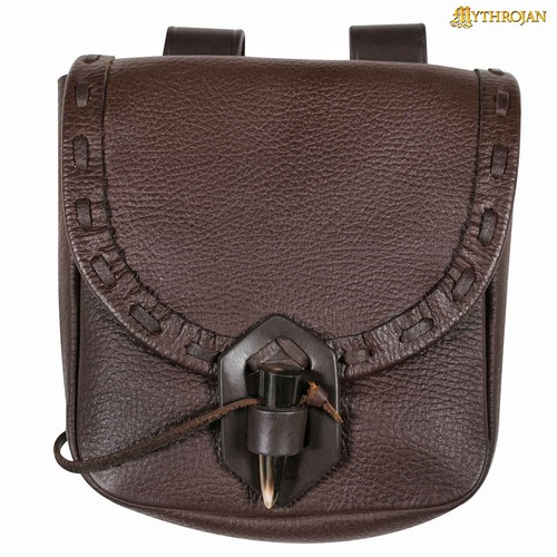 Leather belt pouch - belt, medieval