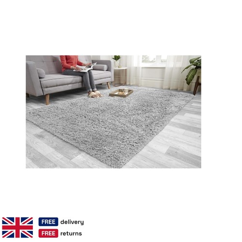 Luxury silver shag rug - silver,