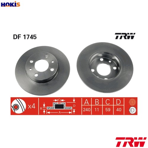 Brake disc df1745 for - disc, fiat