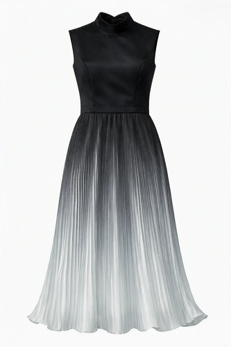 Pleated fit flare maxi dress - maxi,