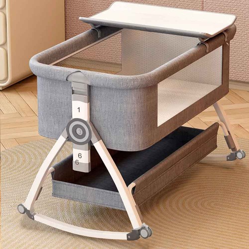 Multi baby bedside crib - bedside, carbon