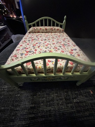 Dollhouse green wooden double - wooden,