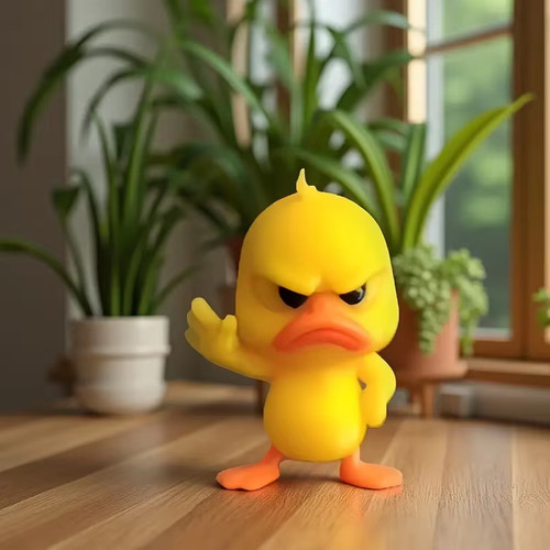Angry yellow duck - angry, with