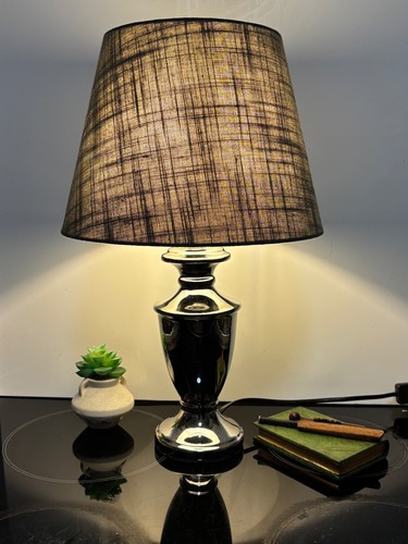 Metal urn shaped silver lamp - urn,