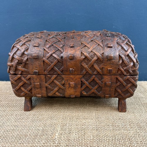 Vintage hand carved wood domed - hand,