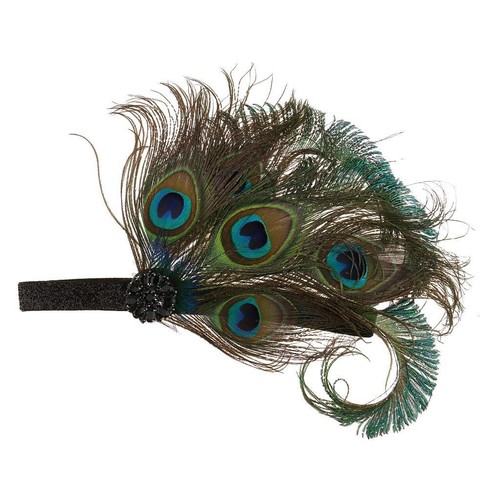 Retro peacock feather headband - retro,