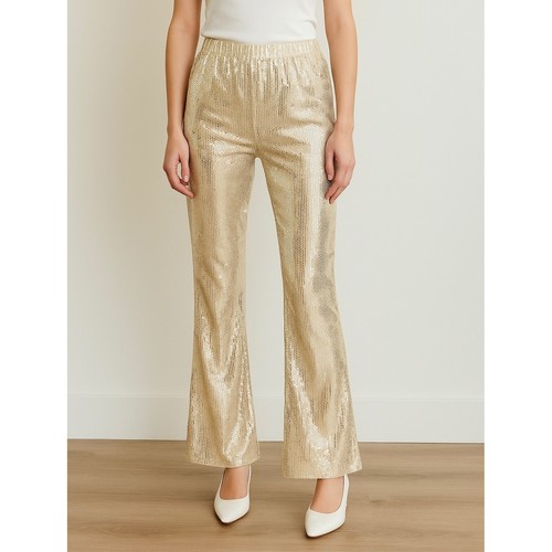 Gold sequin flare - flare, bell