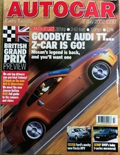 AUTOCAR MAGAZINE 02-JUL-02- Nissan 350 ZX, Audi TT 225, Alfa 156 GTA, Citroen C3
