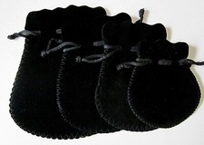 Top Quality Blk Velvet Jewellery Drawstring Pouch 4 Sizes Gift Bag-FAST DISPATCH