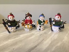 4 x resin snowman Christmas