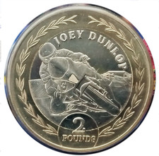 Isle of Man coin £2 pounds 2025 TT Joey Dunlop 25y victory motorbike bike trophy