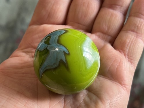 Large green white glass - green, /