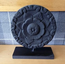 Large Abstract Art Organic Wooden Sculpture Carved Flower Ornament 