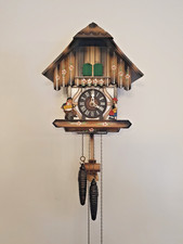 A QUALITY HUBERT HERR CUCKOO CLOCK FOR RESTORATION - MUSIC BOX MISSING? - WORKS