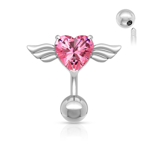 Pink crystal reverse - reverse, heart
