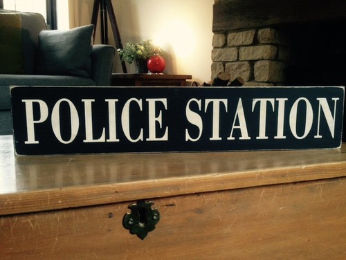 Police station sign old - police,