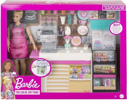 Barbie coffee shop with - with, blonde