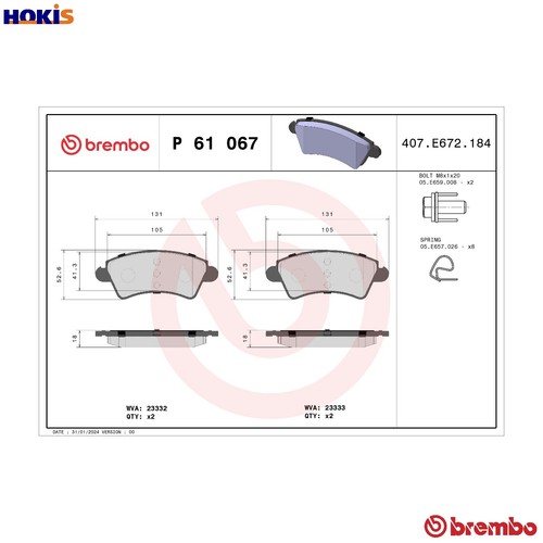 Brake pad set disc - set, 61