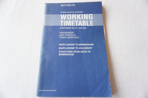 1995 railway working - 1995, timetable