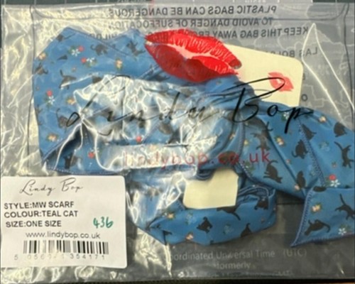 Lindy bop teal cat scarf - lindy,