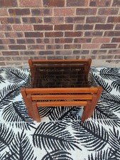 Vintage Danish Mid Century Teak Nesting Nest of Coffee Side Table Smoked Glass