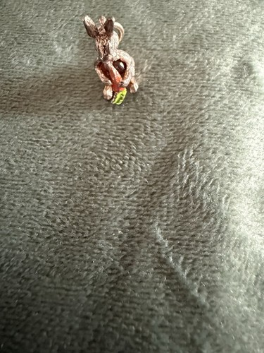 Silver rabbit with enamel - silver,