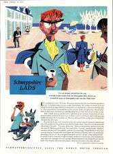 Original 1958 SCHWEPPES Advert Schweppshire Lads Series: 'J.O.CRATE' Print Ad