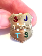 Rare Antique Gilt & Enamel SJTS Handshake Badge Masonic / Oddfellows / Union