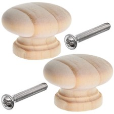 2 x Wooden Pine Knobs & Screws