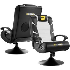 BraZen Bluetooth Gaming Chair - Pride 2.1 Surround Sound Speaker - White