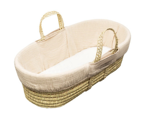Oval woven baby moses basket - woven,