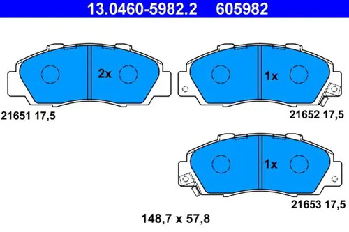 Brake pads 0460 5982 ate - brake, 13.0460-5982.2