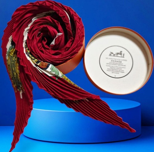 Hermes carre pleated silk - hermes,