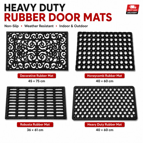 Heavy duty rubber door mat - heavy, non
