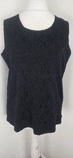 Ann Harvey Women's Black Lace Overlay Sleeveless Top UK 16