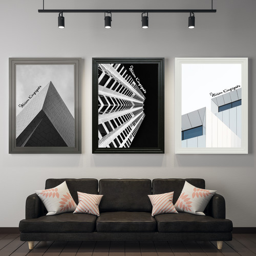 Modern black photo frames - black, a1