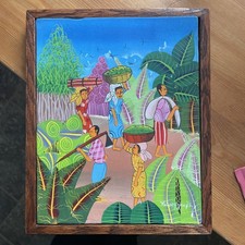 Folk Art Haitian Market  Scene