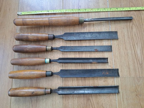Joblot vintage wood chisels - vintage,