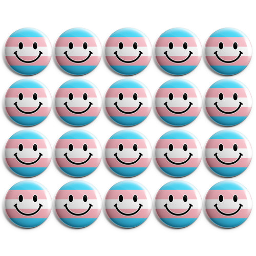 20x trans pride flag smiley - trans,